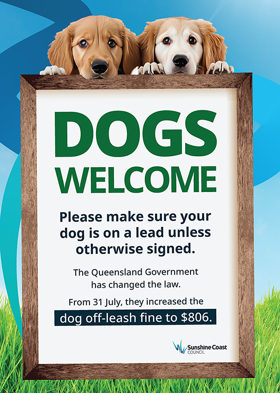 Off leash dogs penalty fee increase poster